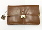 Carteira Clutch Antiga H. Laufer Couro Marrom Marrom