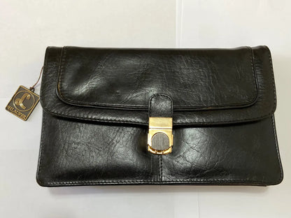 Carteira Clutch Antiga H. Laufer Couro Preto Preto