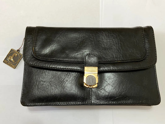 Carteira Clutch Antiga H. Laufer Couro Preto Preto