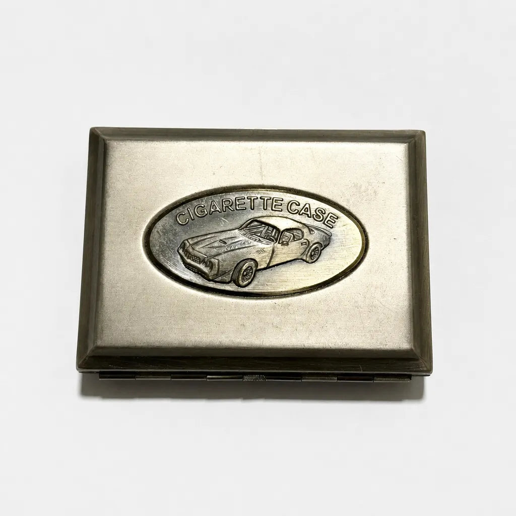 Cigarreira Antiga Em Metal Carro Clássico Cigarette Case