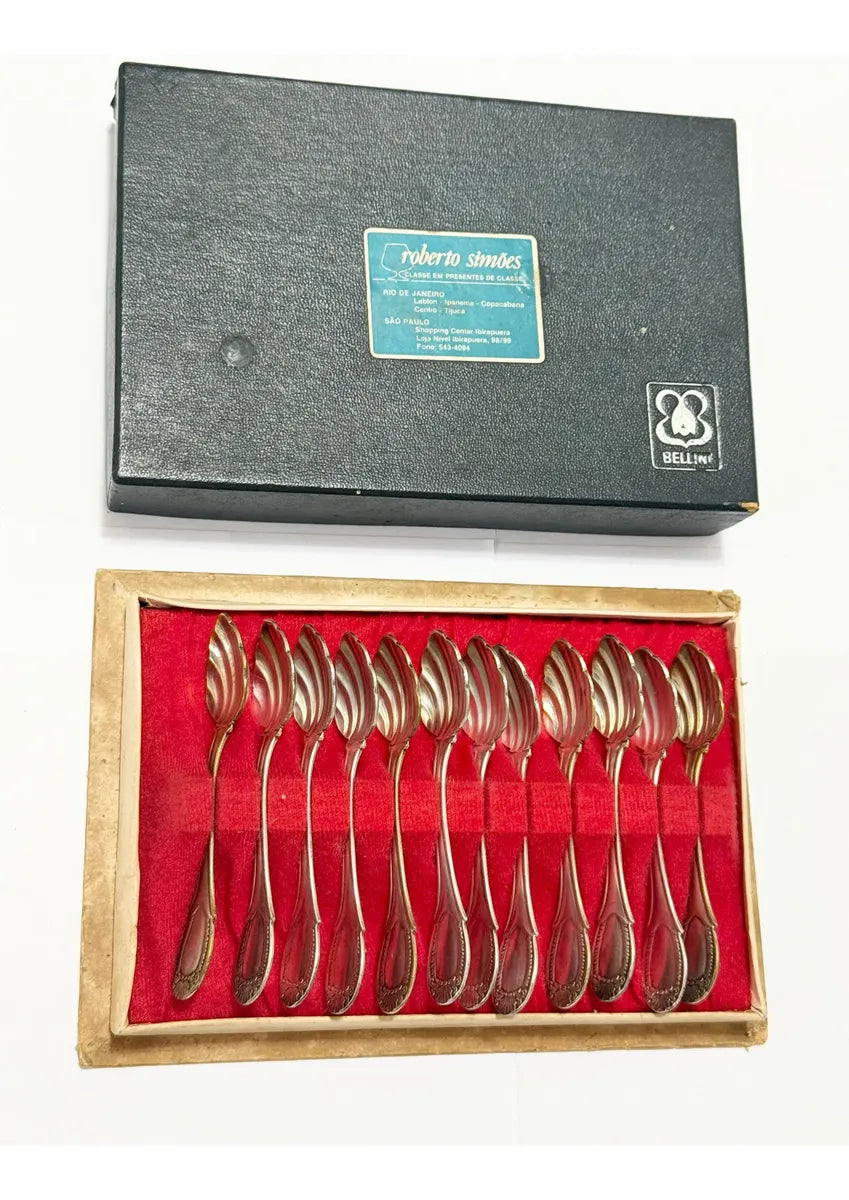 Colheres Antigas Bellini Brasil Concha C/ Estojo