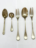 Conjunto Talheres Antigos Metal Prateado 5 Peças