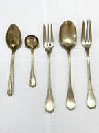 Conjunto Talheres Antigos Metal Prateado 5 Peças