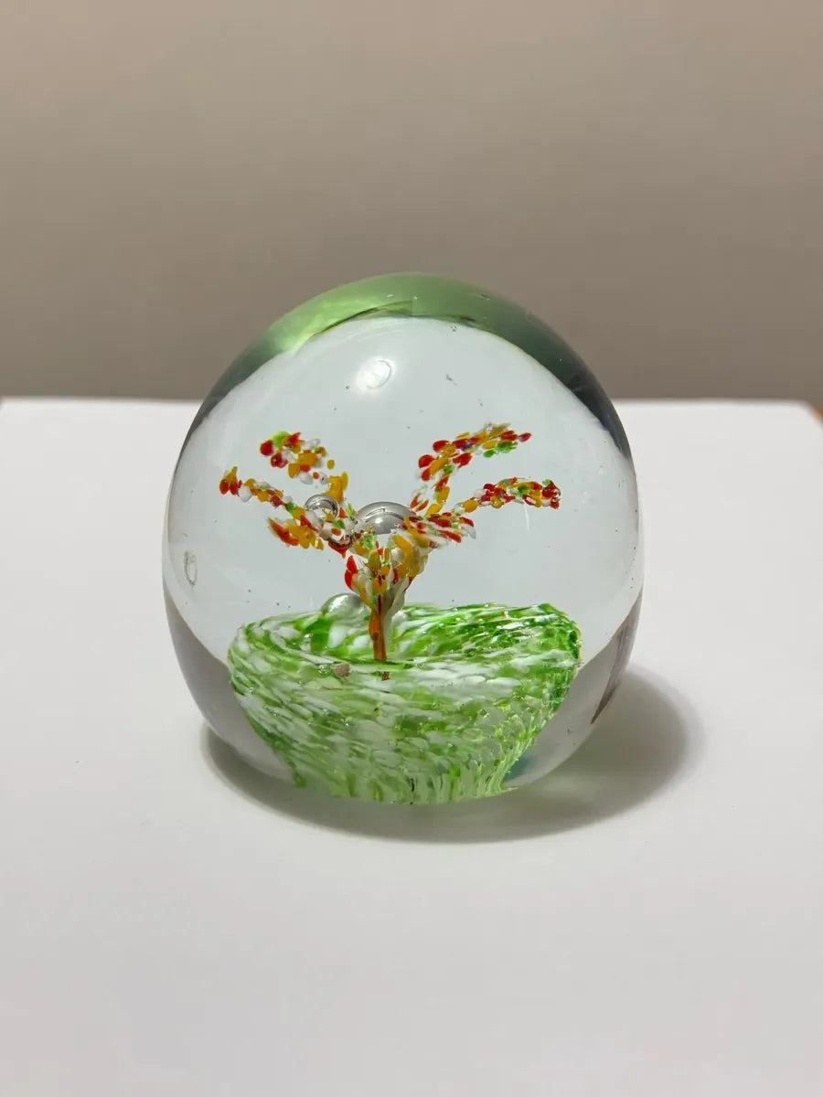 Peso De Papel Murano Árvore Colorida Em Vidro