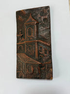 Placa Antiga De Cerâmica Com Relevo Igreja Colonial Assinada