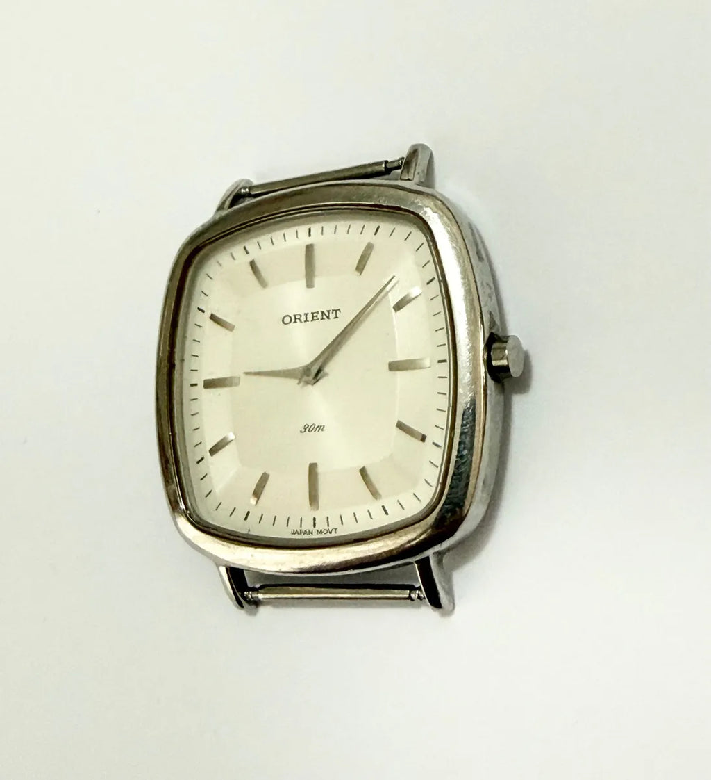 Relógio Orient Antigo Quadrado Inox 30m Gbscs 001 Zfm-195