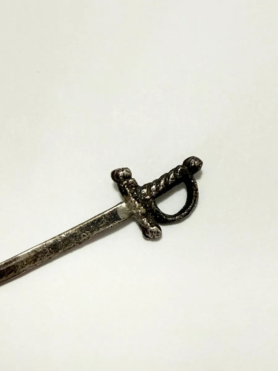 Mini Espada Decorativa Antiga Prata 5,5cm