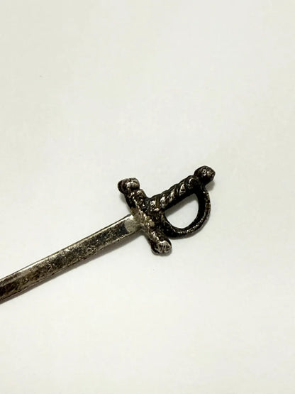 Mini Espada Decorativa Antiga Prata 5,5cm
