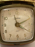 Relógio Despertador Antigo Alemão Landau West Germany Dourado
