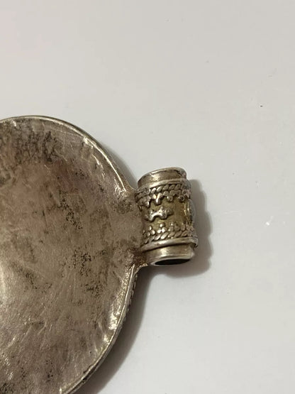 Pingente Antigo Redondo Prata 6cm Diâmetro