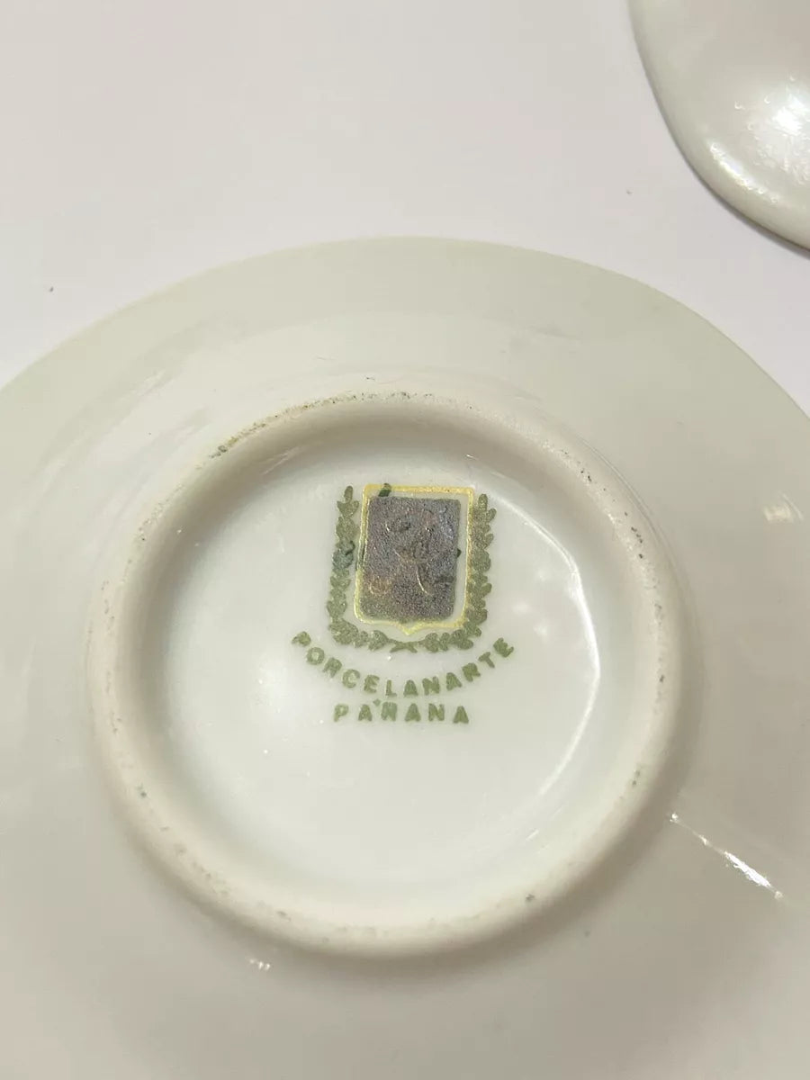 Mini Prato Pires Porcelana Borda Dourada Antigo Porcelanarte Branco