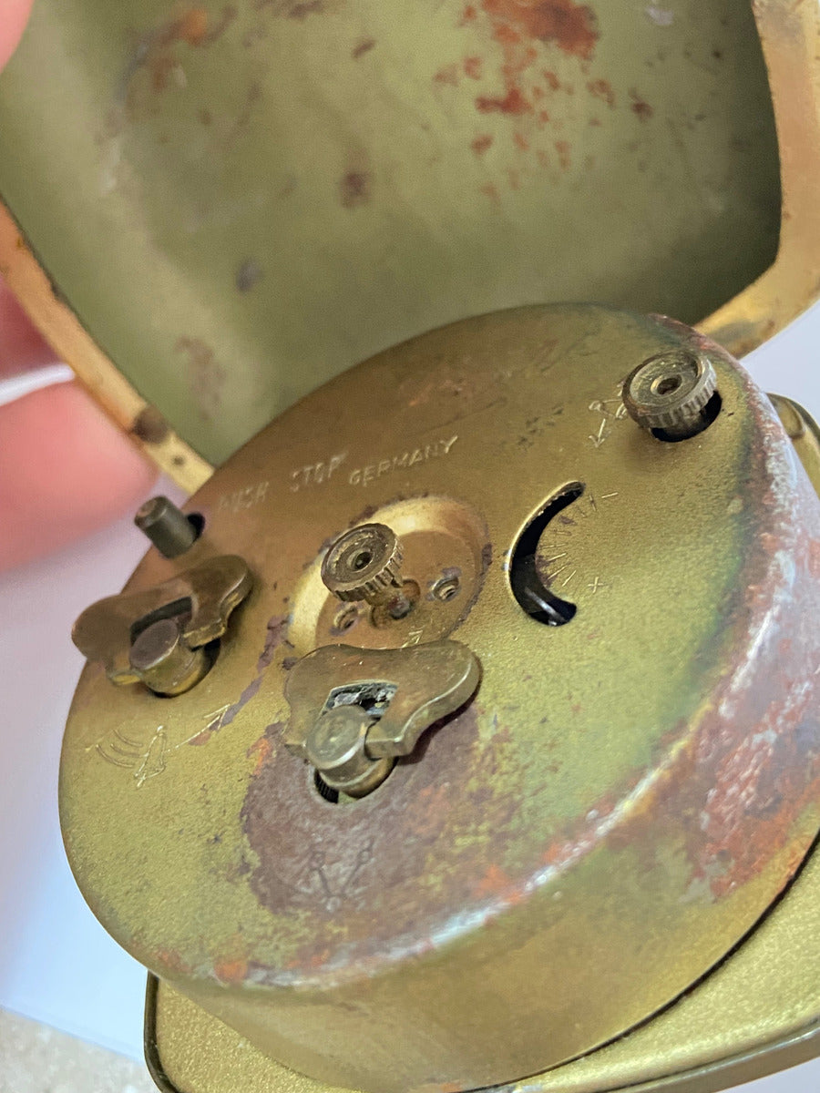 Relógio Despertador Antigo Alemão Landau West Germany Dourado