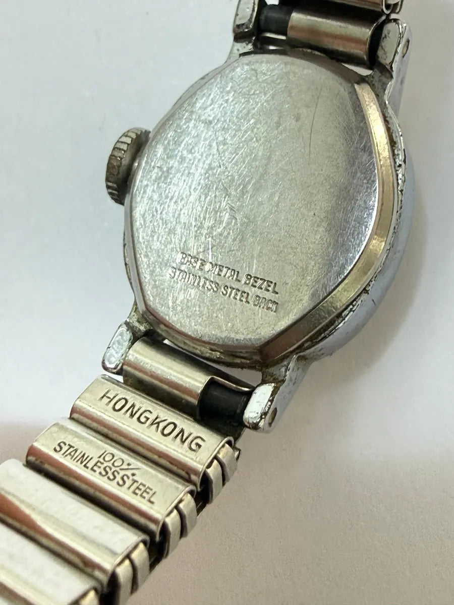 Relógio Antigo Timex Vintage Com Pulseira Expansível Prateado