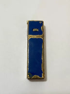 Isqueiro Antigo Azul E Dourado