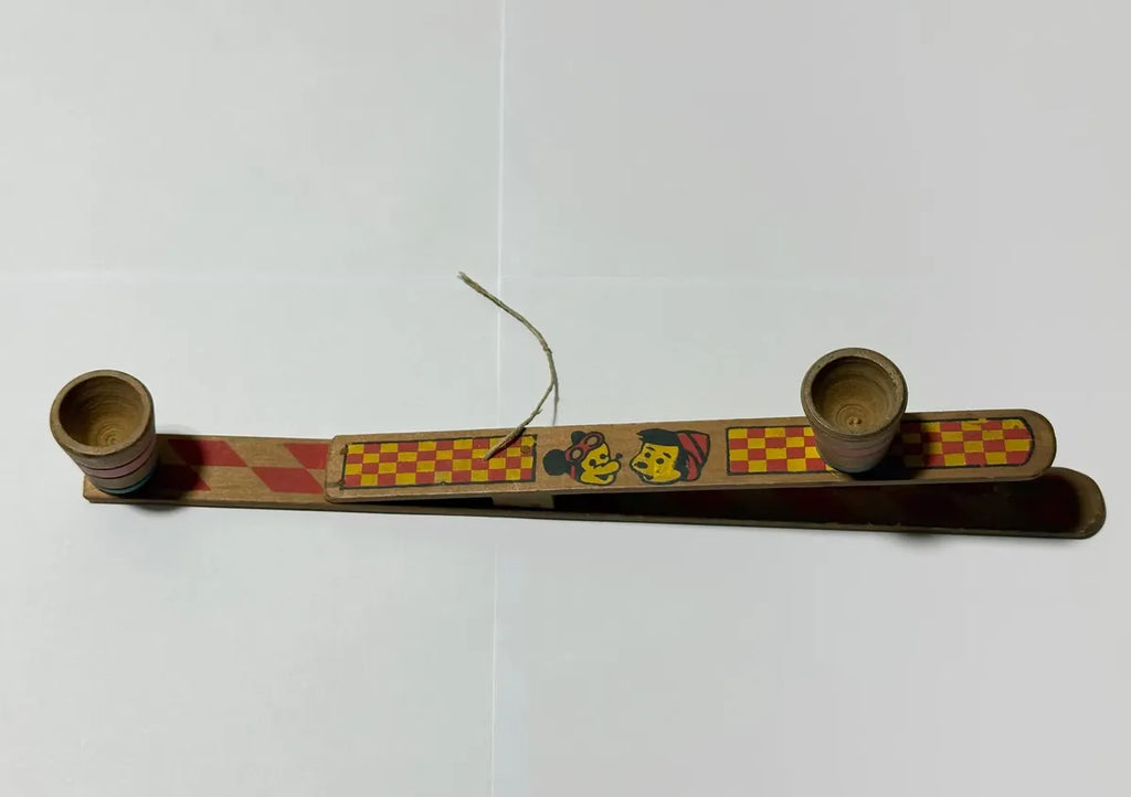 Antigo Brinquedo De Madeira - Gangorra Catapulta Ping Pong