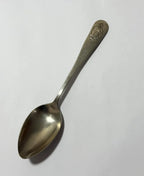 Colher Antiga Prata Monograma Punção Leão 20cm
