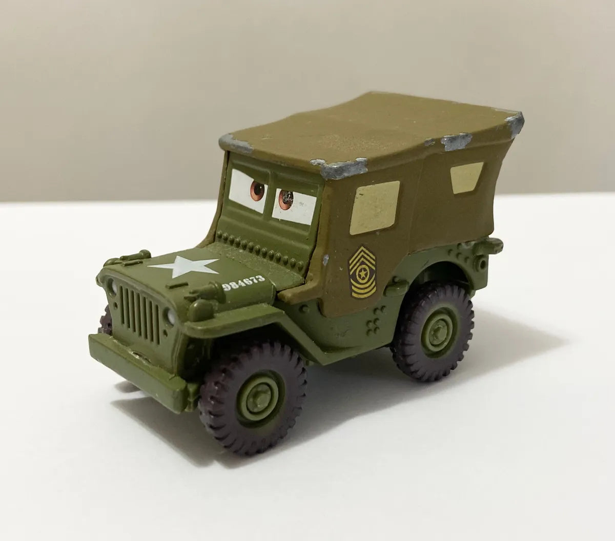 Miniatura Carros Disney Pixar Sargento Jeep Mattel Diecast Verde