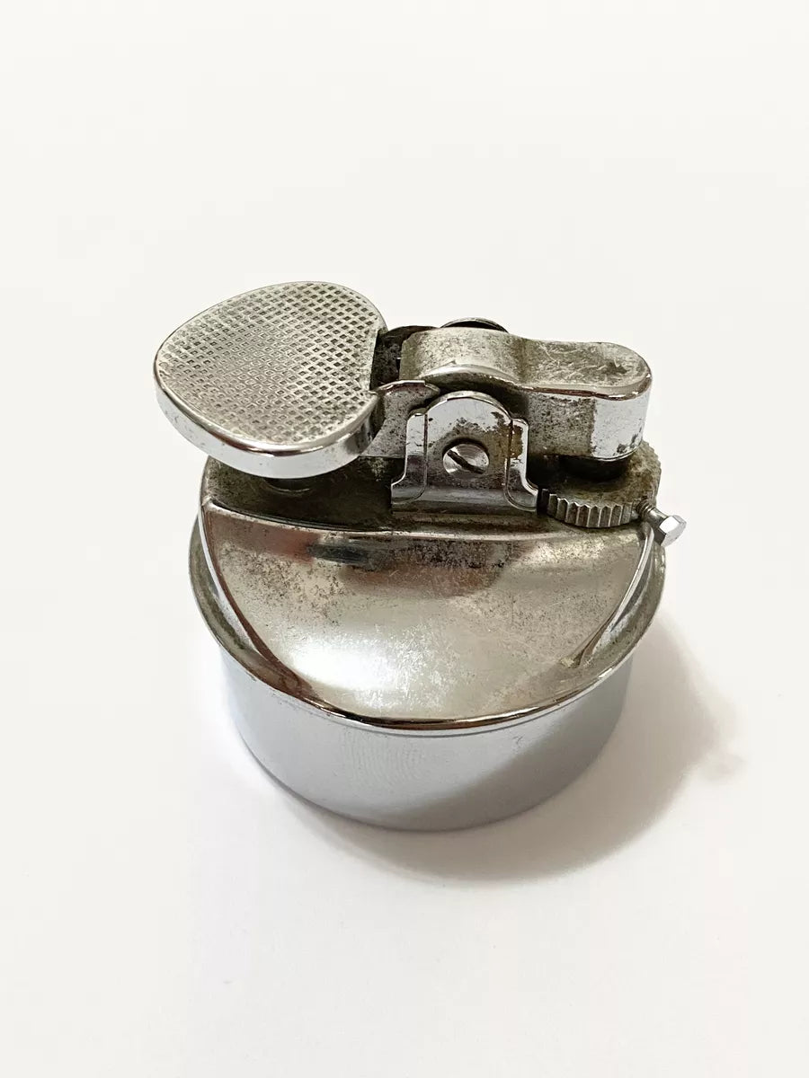 Isqueiro Antigo Redondo Prata