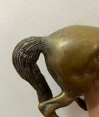 Escultura Antiga Cavalo Em Bronze 1,7kg - 20x18cm
