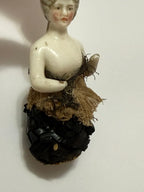 Boneca Antiga Half Doll Em Porcelana Bisque