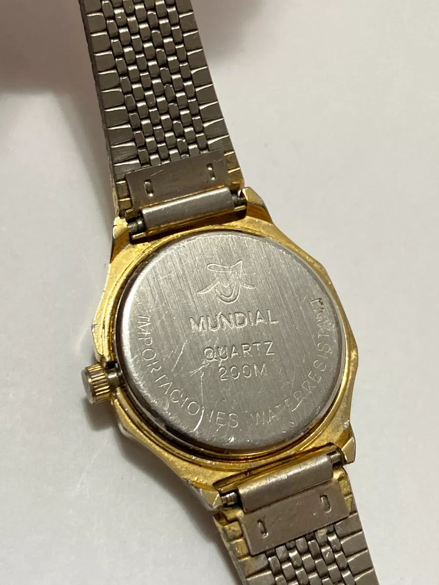 Relógio Antigo Suiço Mundial Quartz Swiss 200m Movt Dourado Dourado