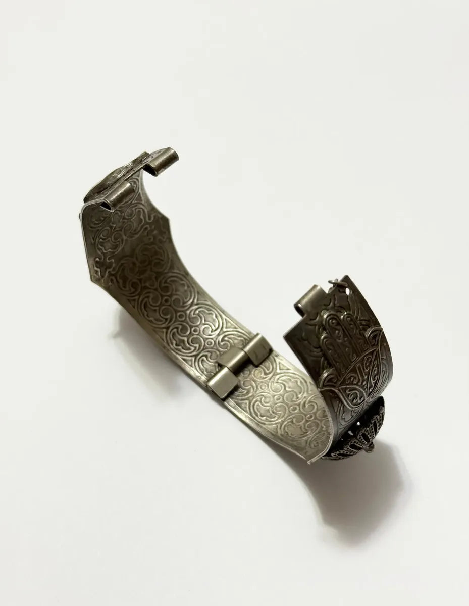 Bracelete Antigo Oriental Trabalhado Camelos E Mão Hamsá