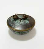Caixa Porta Joias Antiga Art Nouveau Bronze Flores