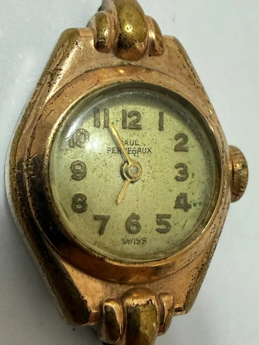 Relógio Antigo Suiço Paul Perregaux Swiss Dourado