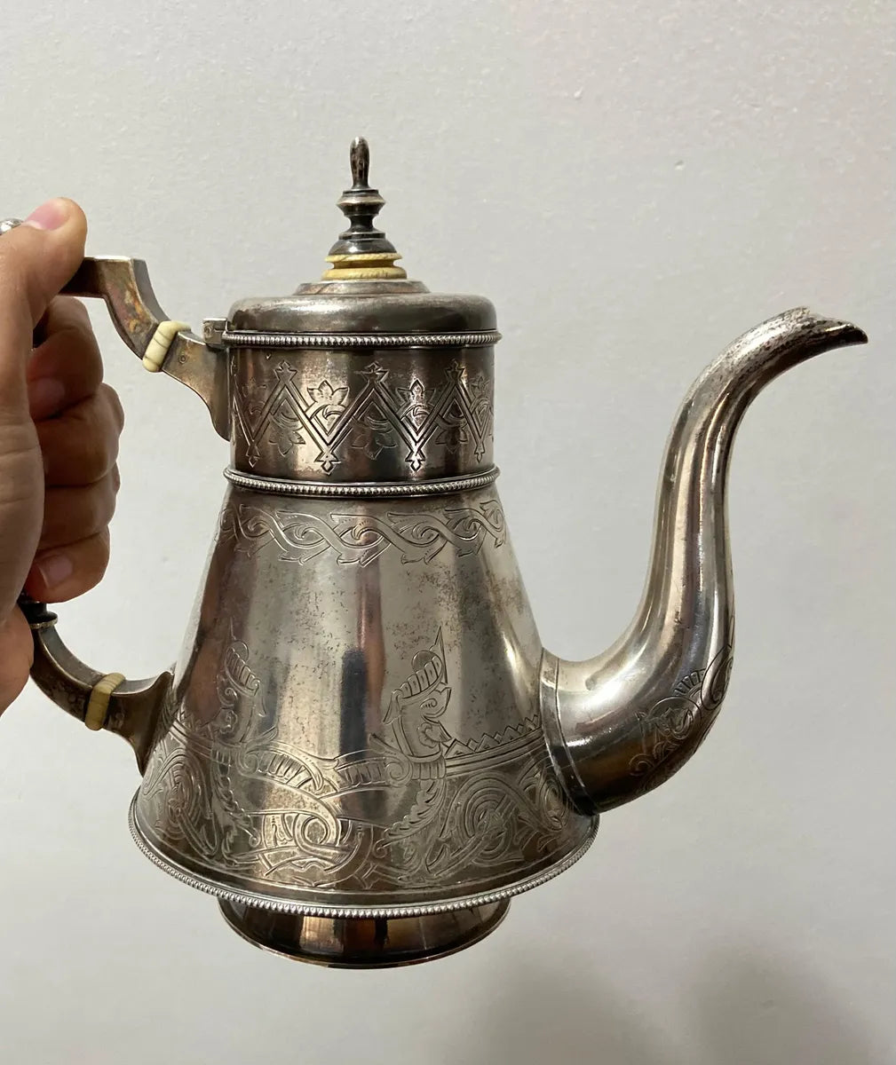 Antigo Bule Russo Imperial Em Prata 84 Zolotniks 1891 742g