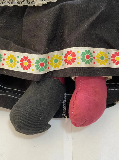 Boneca Antiga De Pano Artesanal De Blumenau Traje Alemão