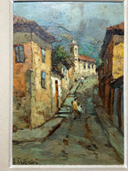 A. Dubsky - Pintura Óleo S/ Tela Casario Antigo