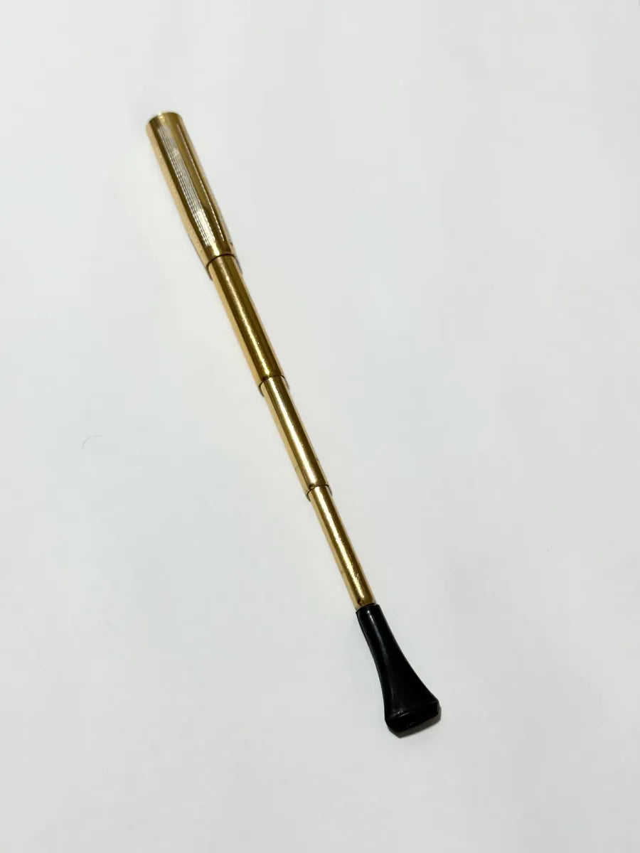 Limpador De Cachimbo Antigo Retrátil Metal Dourado