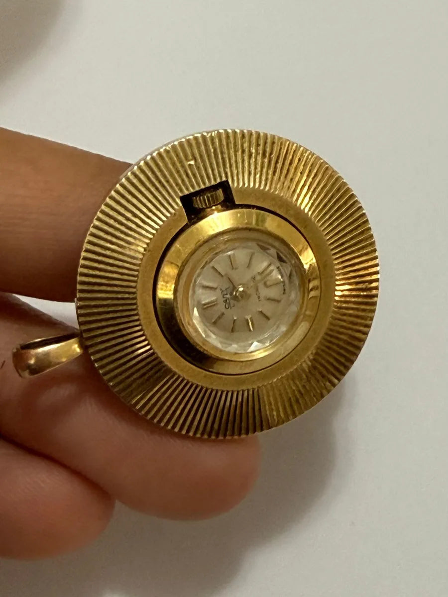 Relógio Pingente Antigo Camy Swiss Made 21 Jewels Dourado