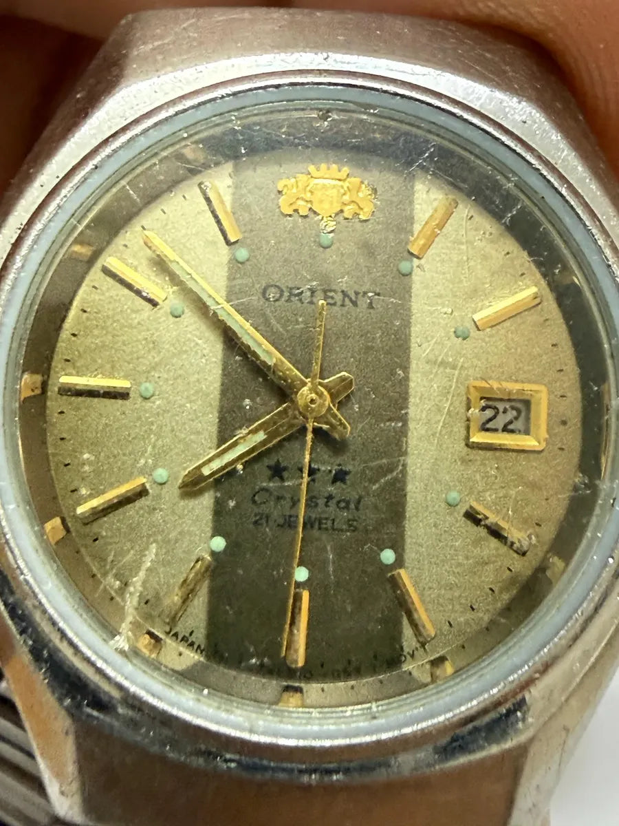 Relógio Antigo Orient Crystal 21 Jewels Prateado