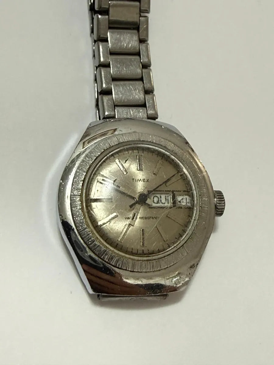 Relógio Timex Antigo Aço - Calendário Dia/data Prateado
