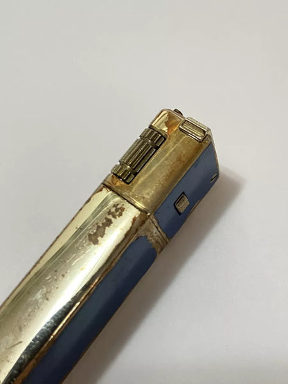 Isqueiro Antigo Azul E Dourado