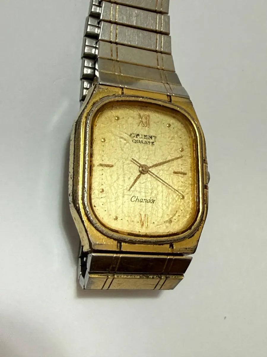 Relógio Antigo Orient Chandor Quartz Japan Folheado Aço