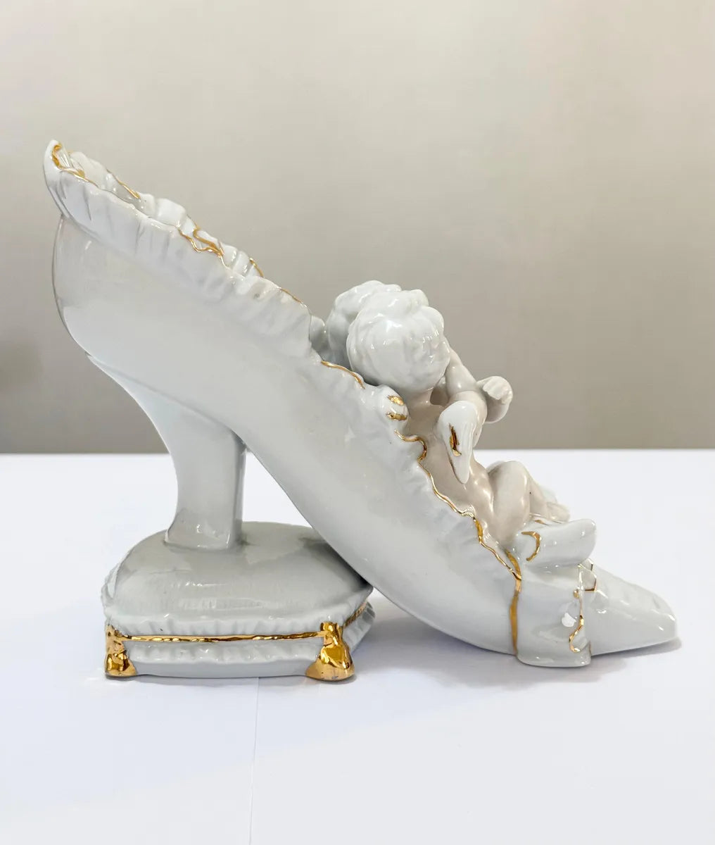Escultura Porcelana Anjos Sapato - Monti Piero Espanha
