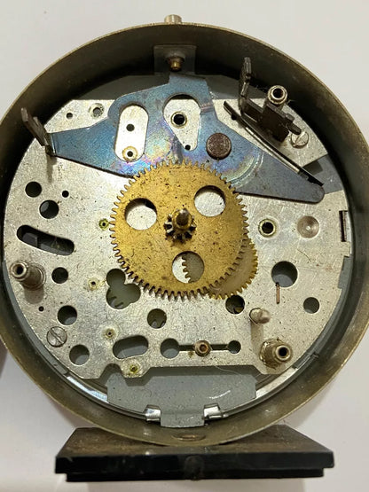 Relógio Despertador Antigo Francês Jazz 1970 Preto E Prata