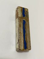 Isqueiro Antigo Azul E Dourado