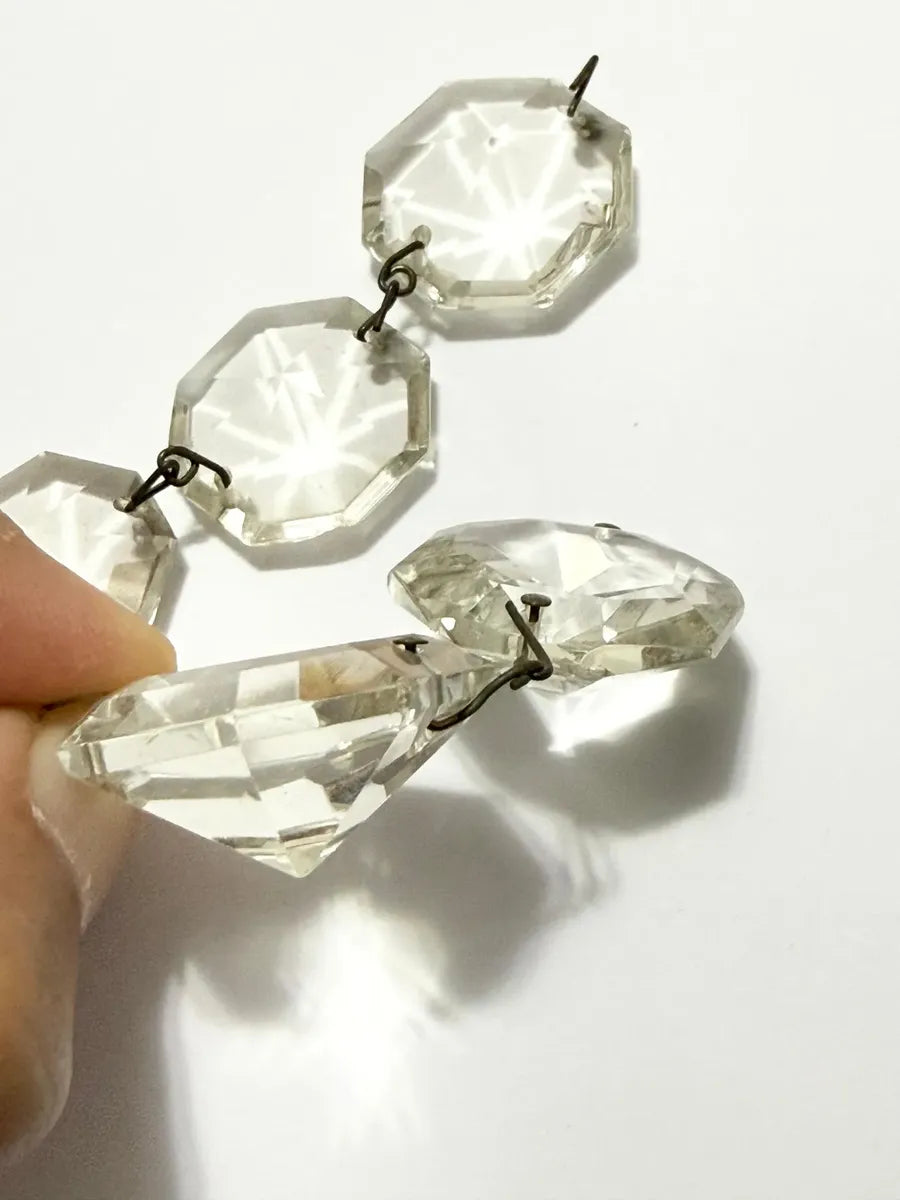 Cristais Lapidados Octogonais Diamante Para Lustre Antigo