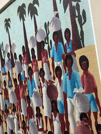 Josinaldo 81 - Quadro Antigo Óleo S/ Tela Cena Nordestina