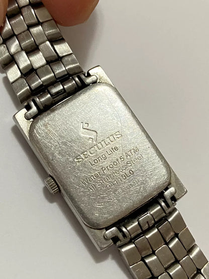 Relógio Antigo Seculus Long Life Quartz Water Resistant 50m Prateado