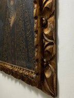 Quadro Antigo Cusquenho Nossa Senhora Moldura Dourada