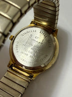 Relógio Antigo Dumont Dourado Japan Movt Pulseira Elastica Prata Dourado Madrepérola