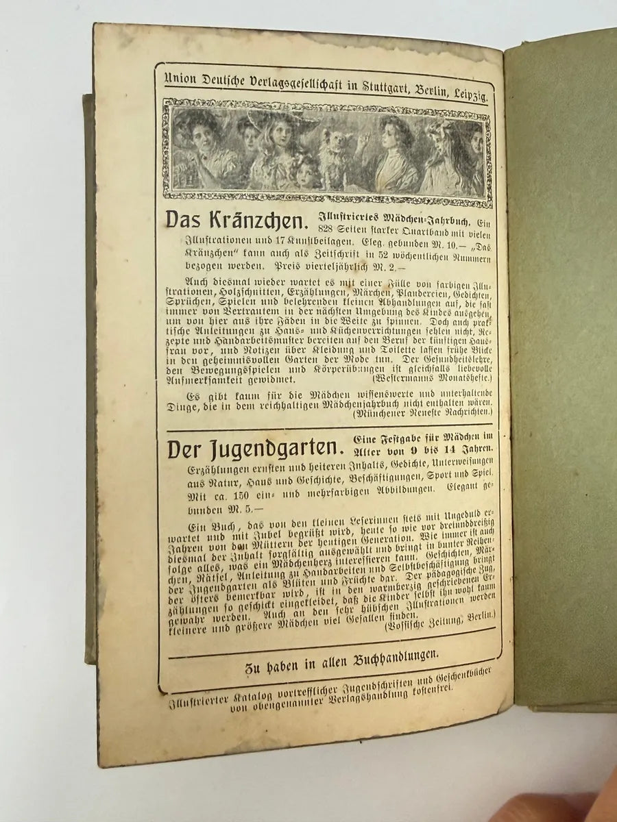 Livro Antigo Alemão Drei Freundinnen 1890 Ilustrado