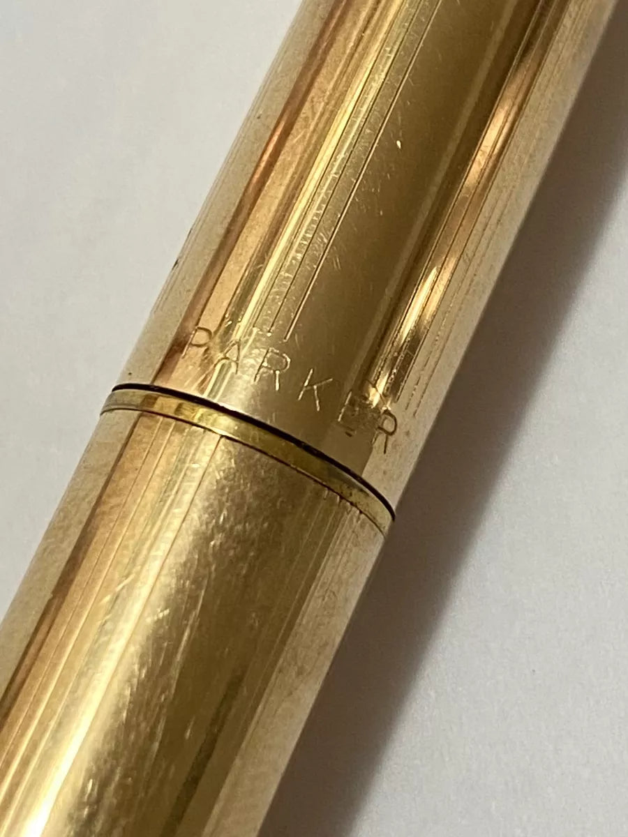 Antiga Caneta Tinteiro Parker Made In Usa Ouro 12k 1/10