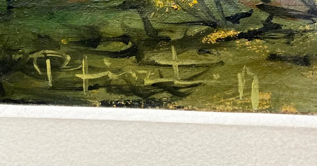 Quadro Antigo Paisagem Com Árvore Óleo S/ Tela Assinado