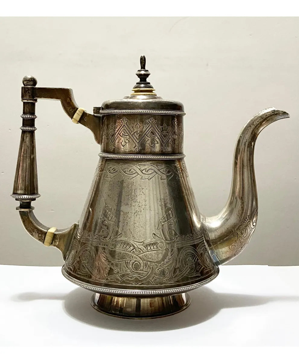 Antigo Bule Russo Imperial Em Prata 84 Zolotniks 1891 742g