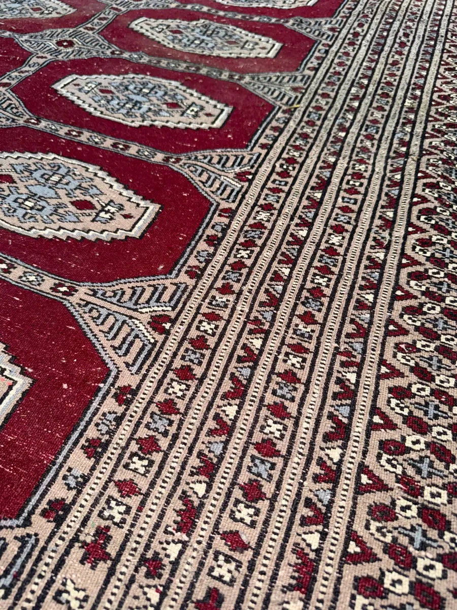 Tapete Bokhara Antigo De Lã Feito À Mão 350x250cm